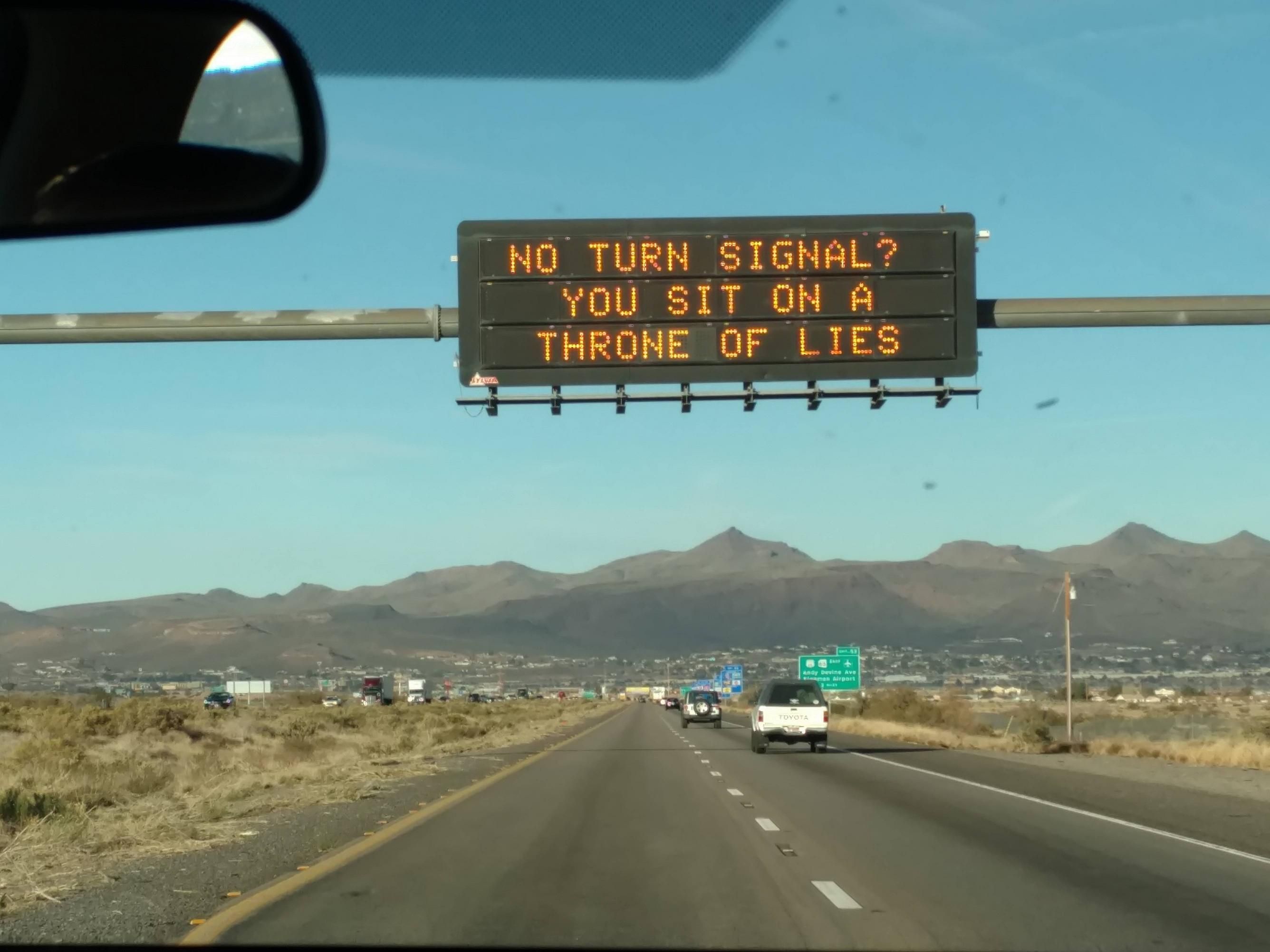 This message sign in Arizona today...