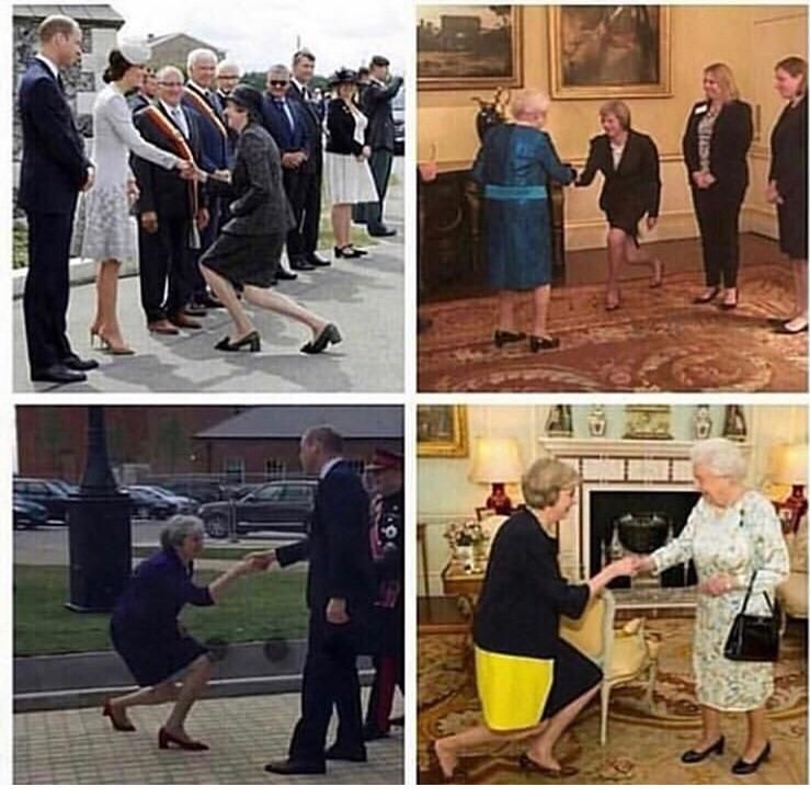 Theresa May curtsying to meet the Queen is so awkward, it’s hilarious