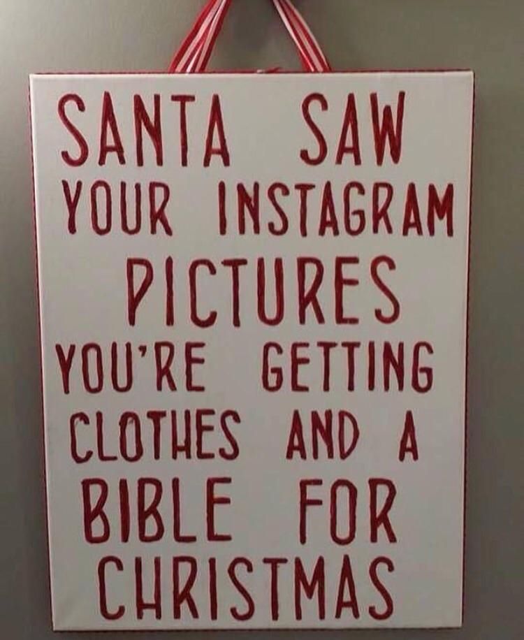 So Santa is getting everyone at my school clothes and a Bible for Christmas then...