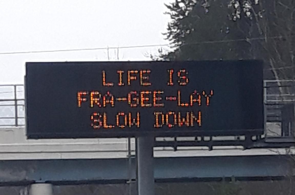 Someone in the DOT has a great sense of humor. I77 Cleveland Ohio.