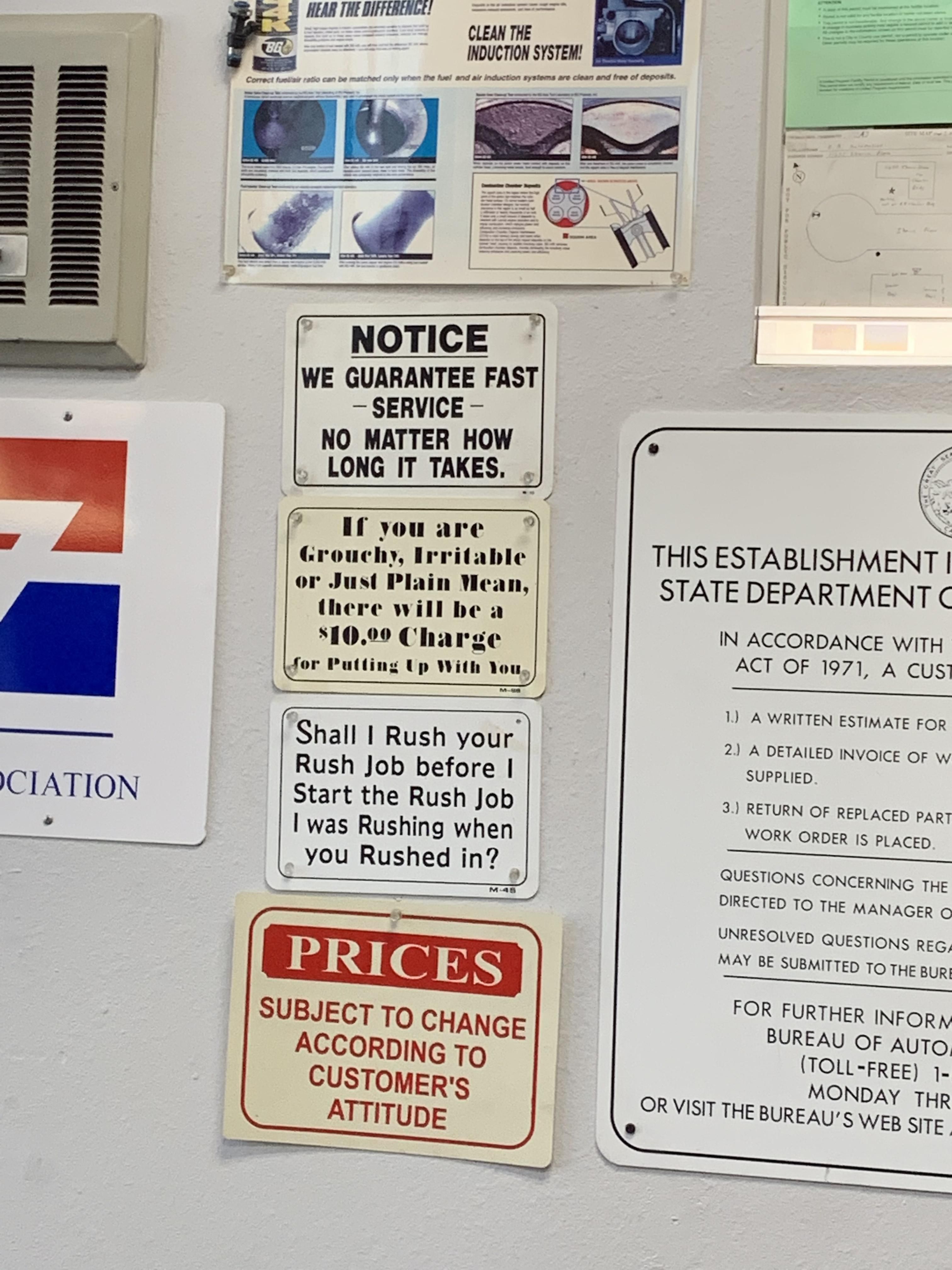 My local repair shop’s warning signs