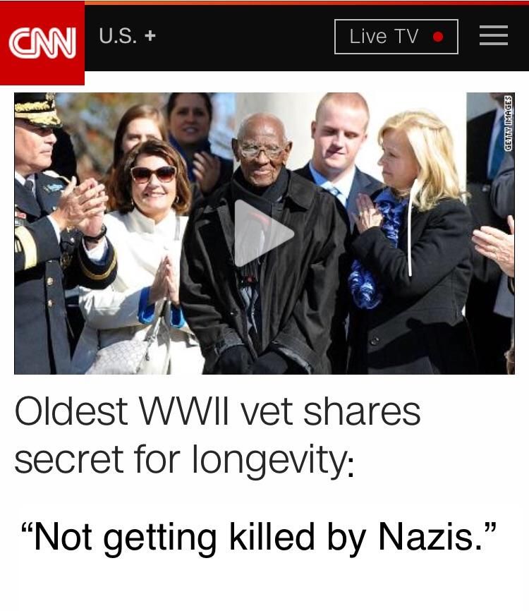 Oldest WWII vet shares secret for longevity