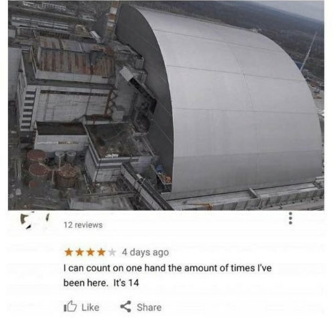 Google review of Chernobyl