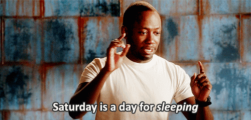 When my mom wakes me up...