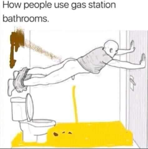 How people use gas station bathrooms