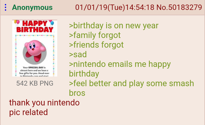 It's Anon's brithday