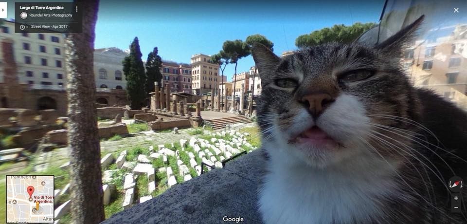 Google Street View at historical site in Rome.