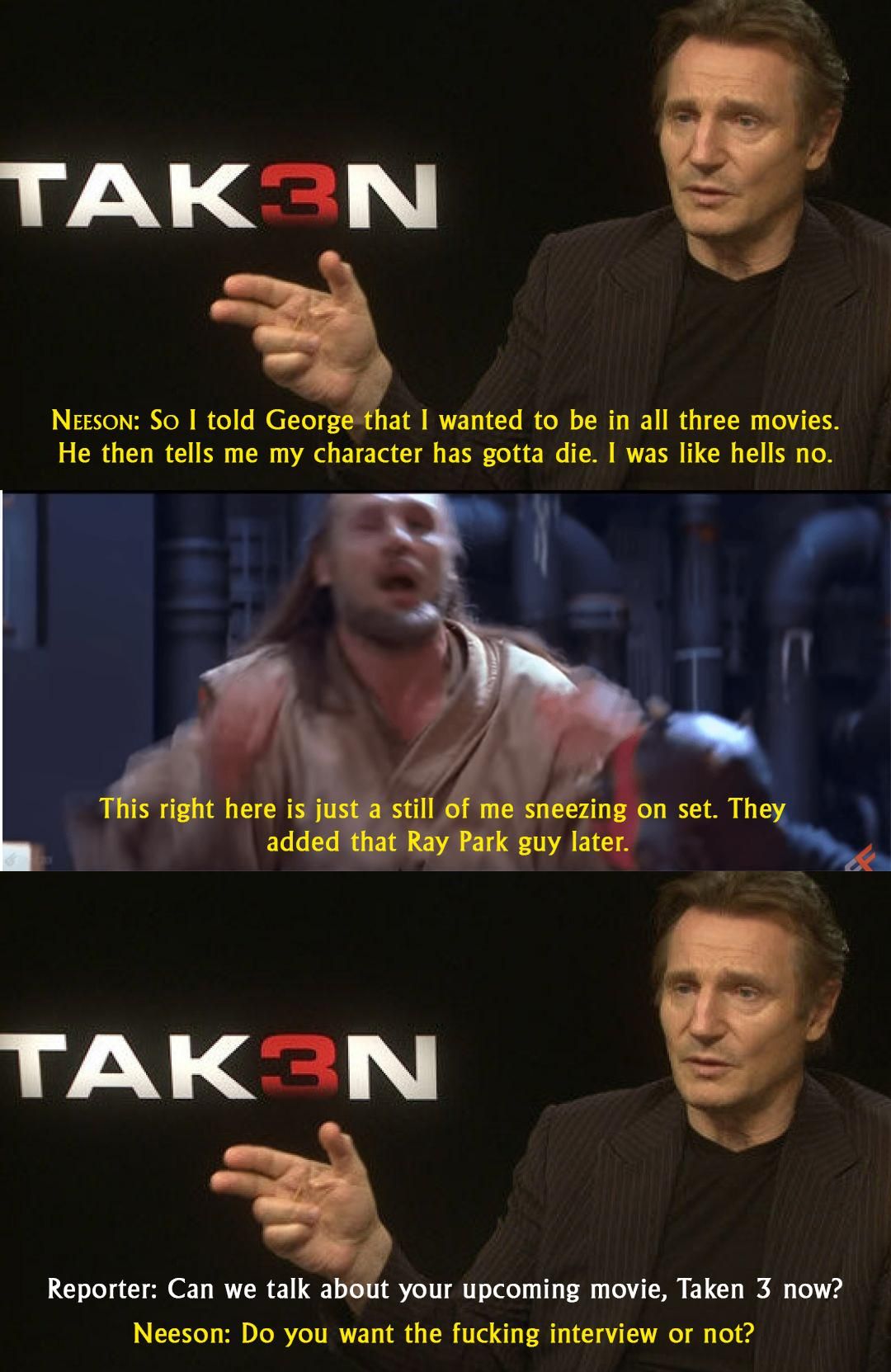 Liam Neeson's Taken 3 interview