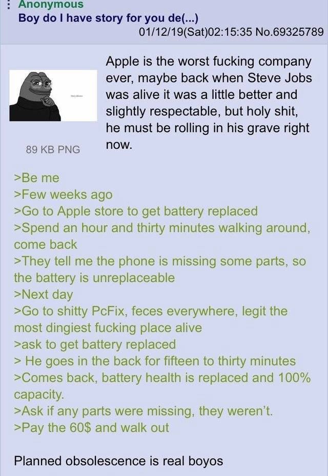 Anon has an iPhone