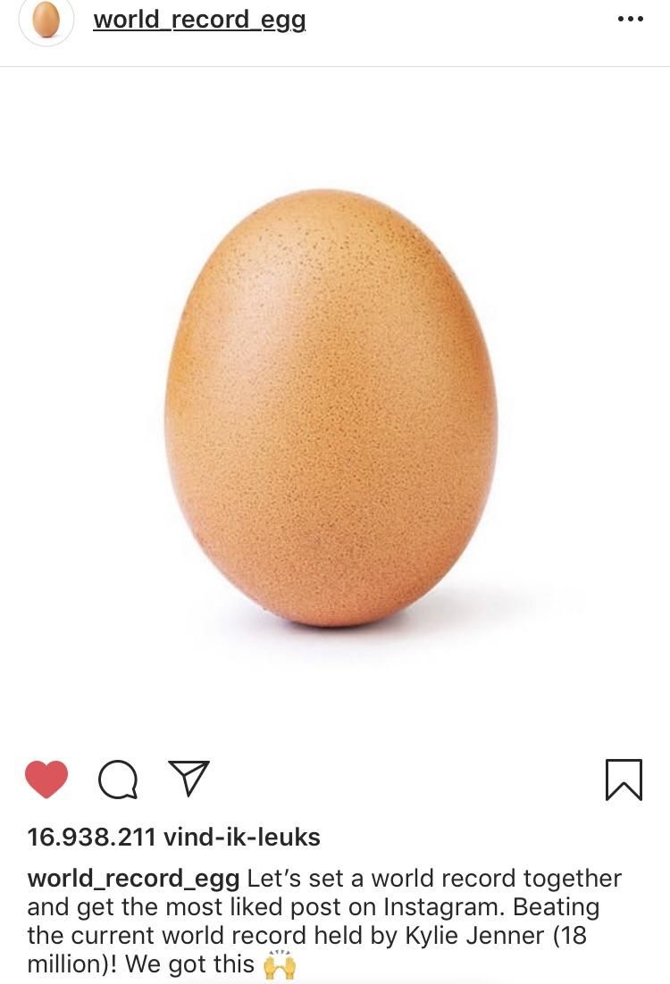 This egg is going to surpass Kylie Jenner’s instagram post with the most likes