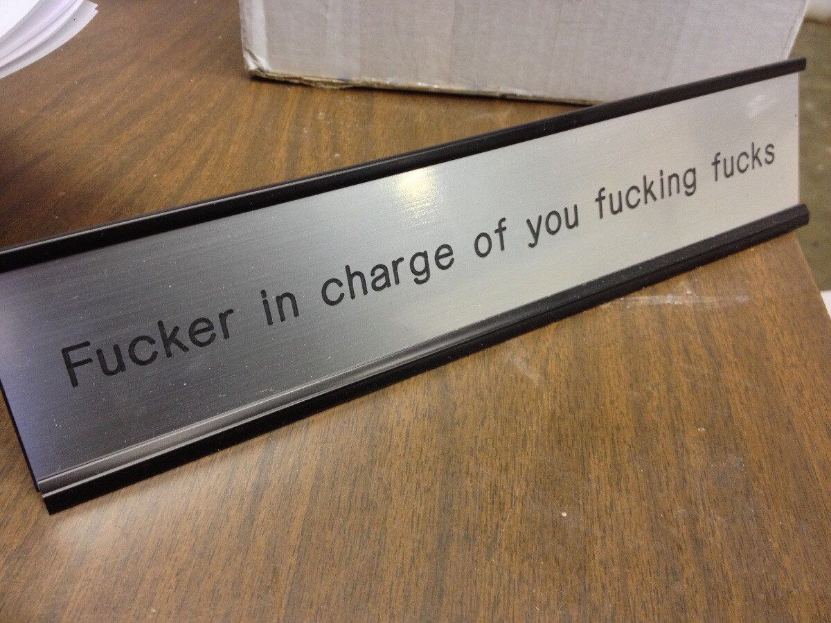 Nameplate on my boss’s desk