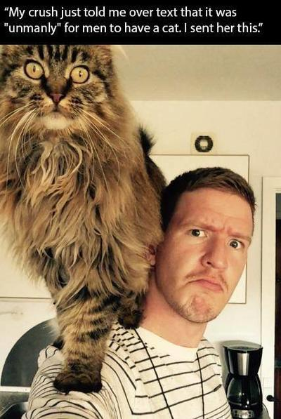 It's "unmanly" for man to have a cat