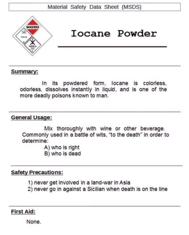Iocane powder.... so versatile, who knew?