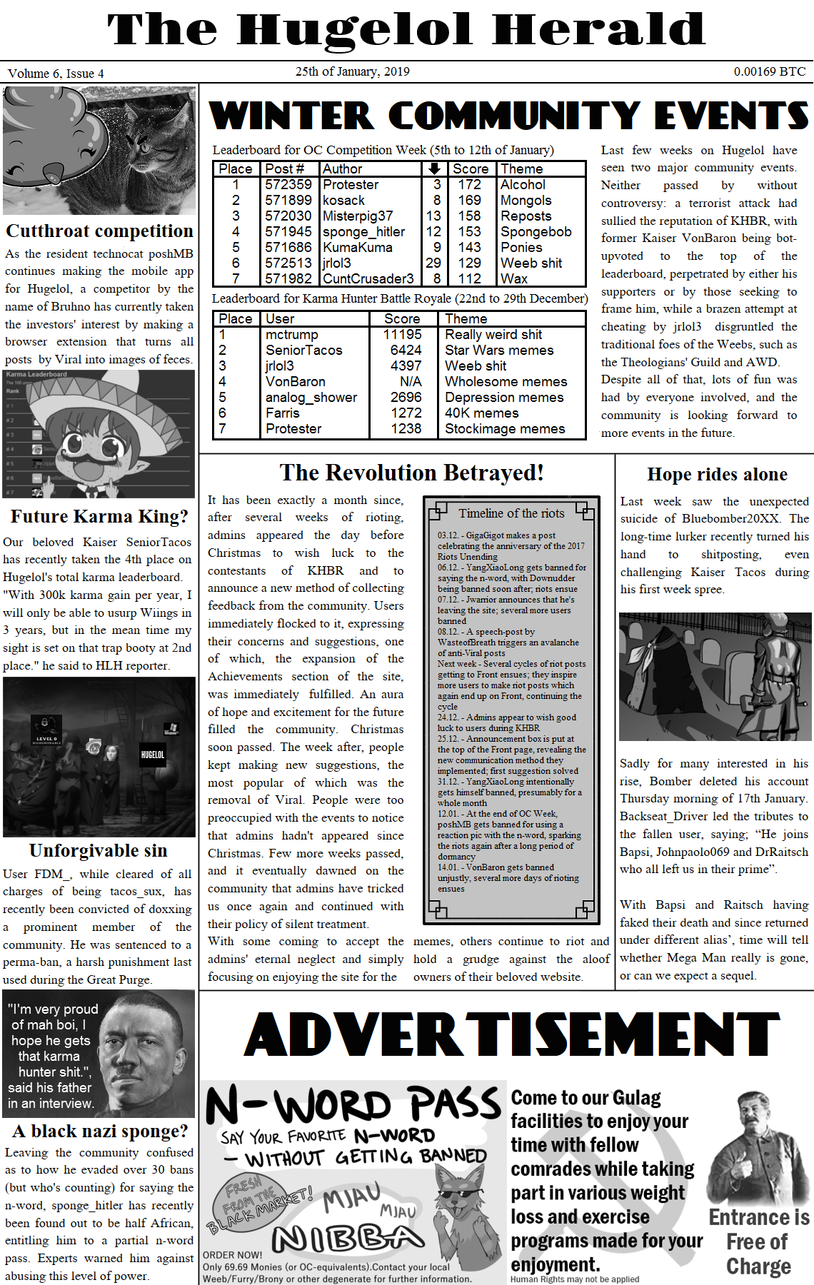The Hugelol Herald, January 2019 issue