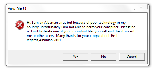 the legendary Albanian virus