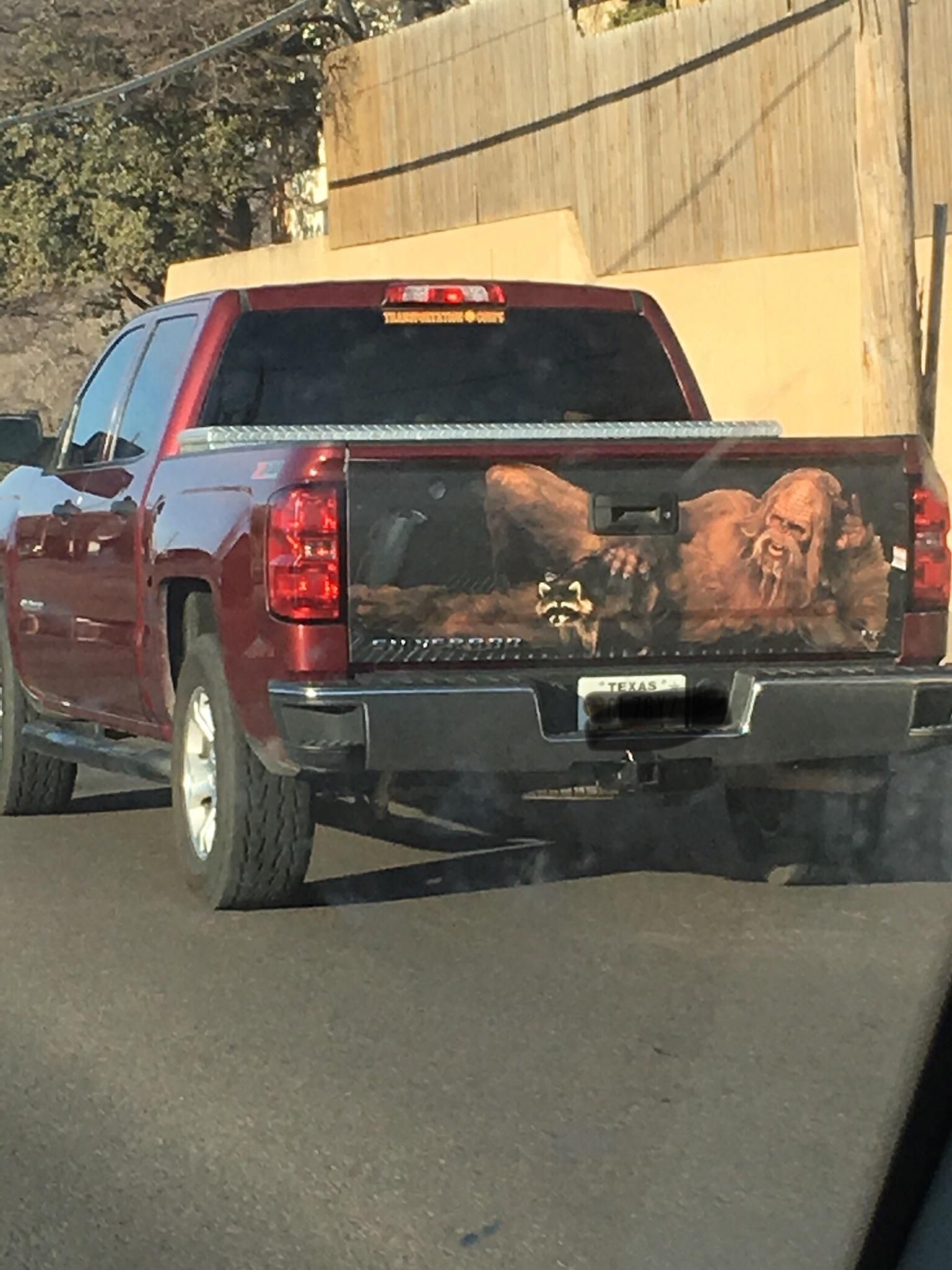 Sooo, this masterpiece can be seen driving around my hometown right now.