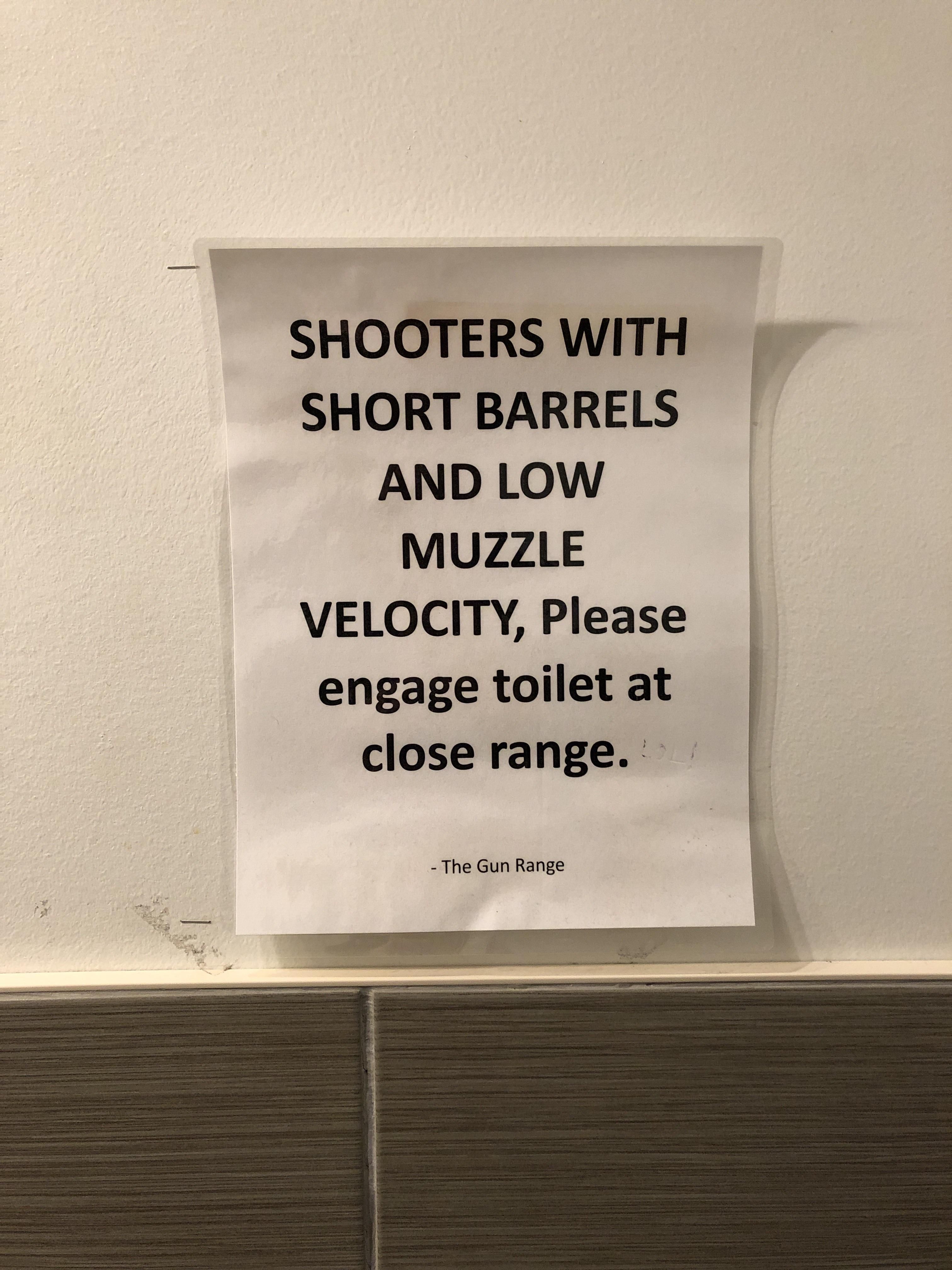 Bathroom at shooting range