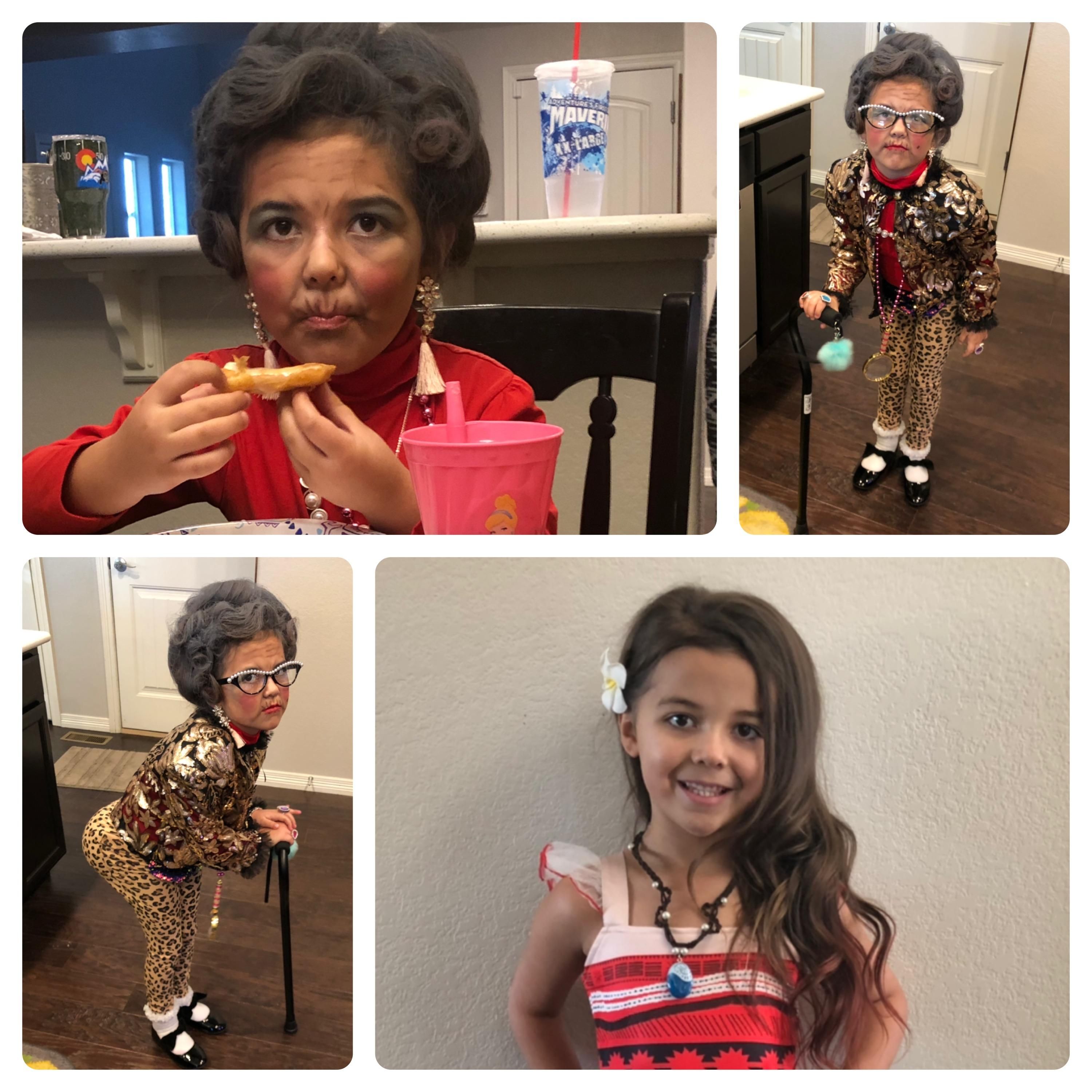 My kid wanted to be 100 years old for her 100th day of kindergarten