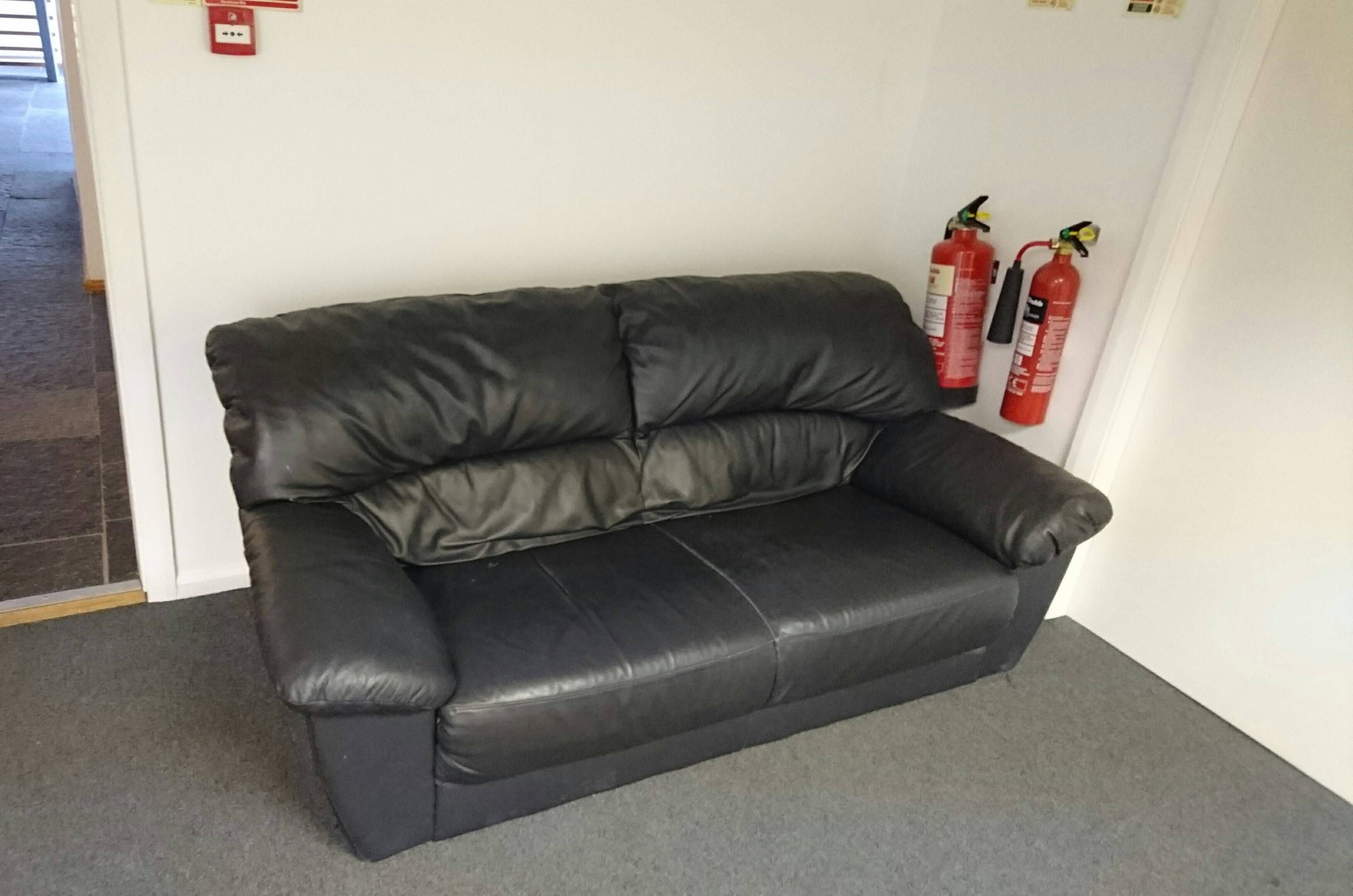 This couch just appeared at work. I think my company might be changing focus.