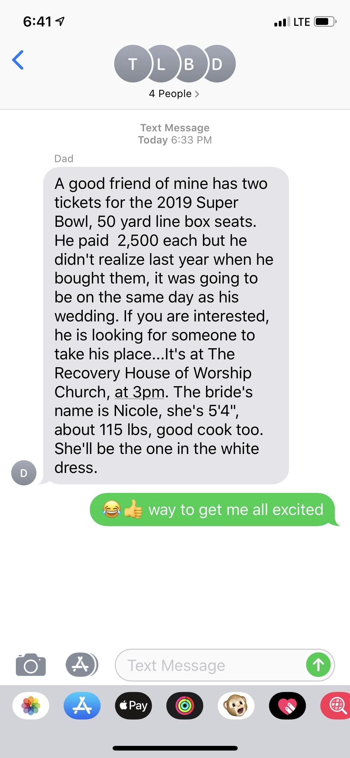 Found out today after 24 years my dad has a sense of humor