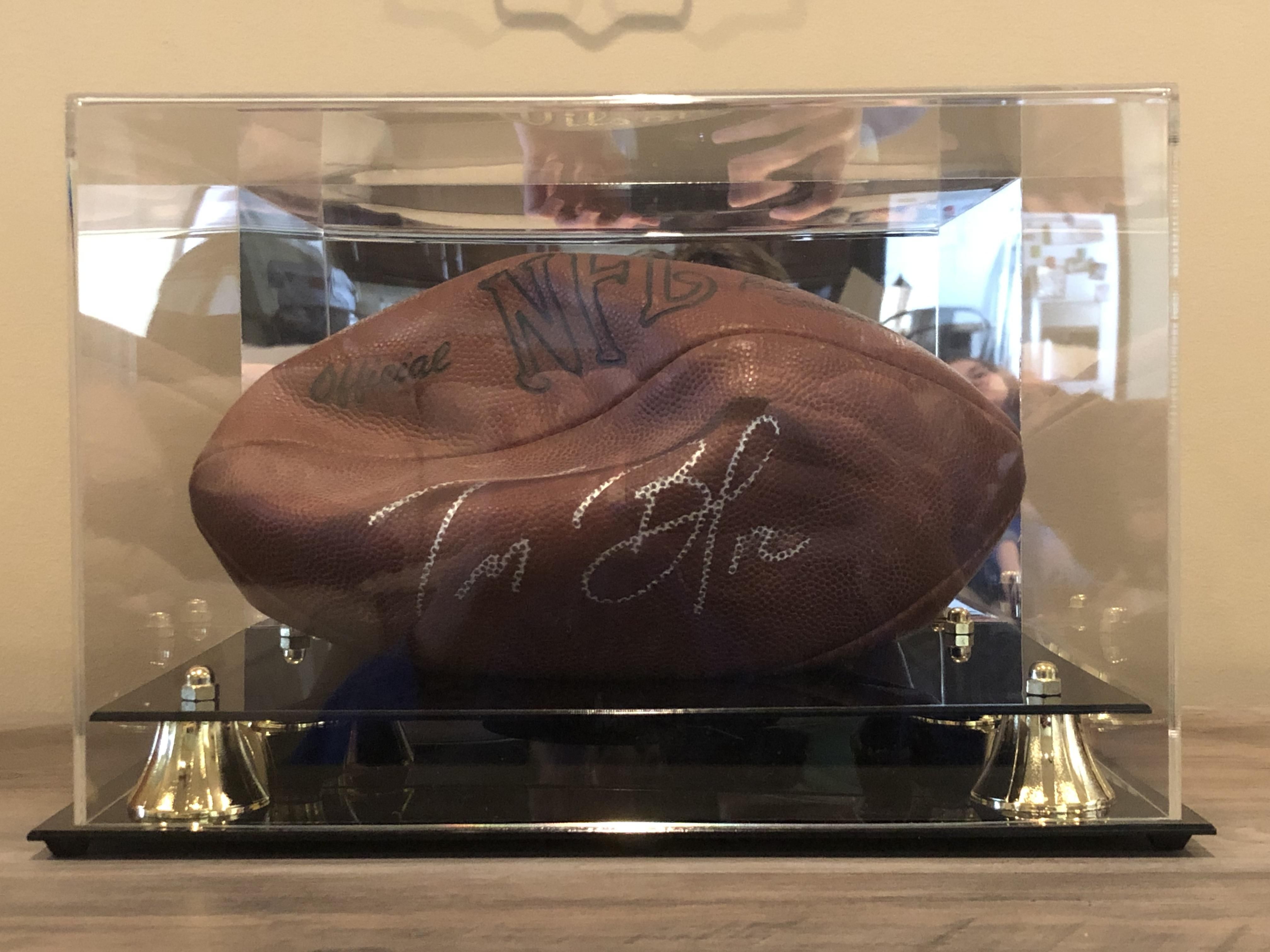This signed Tom Brady football is about 15 years old. After deflate gate I just couldn’t bring myself to pump it back up. Too perfect.