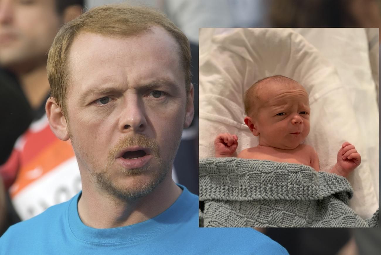 Told my mom I was surprised our son, who was born on Sunday, didn't look anything like me. She sent me this pic. Congrats Simon Pegg!