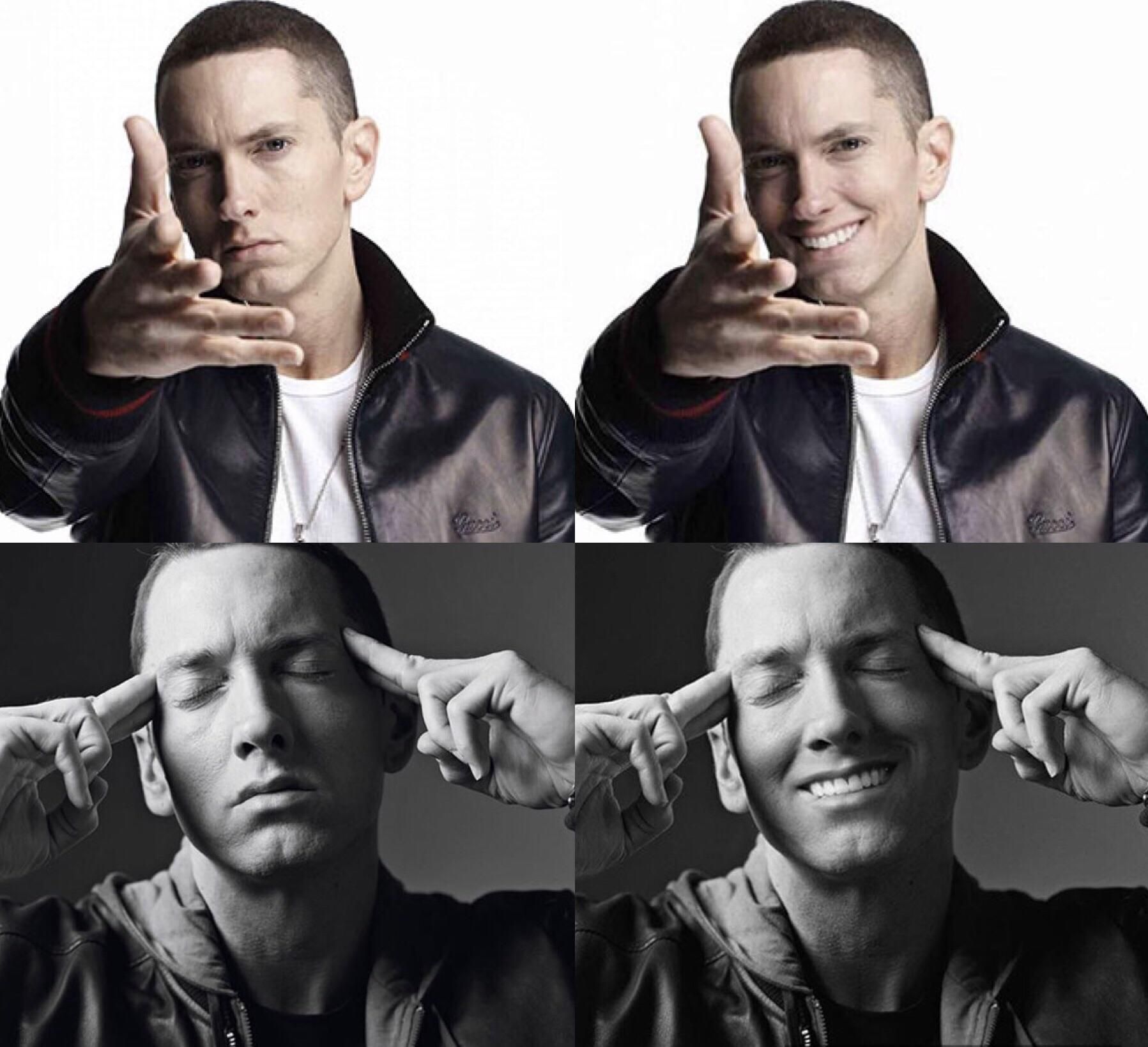 This guy photoshops smiles onto Eminem