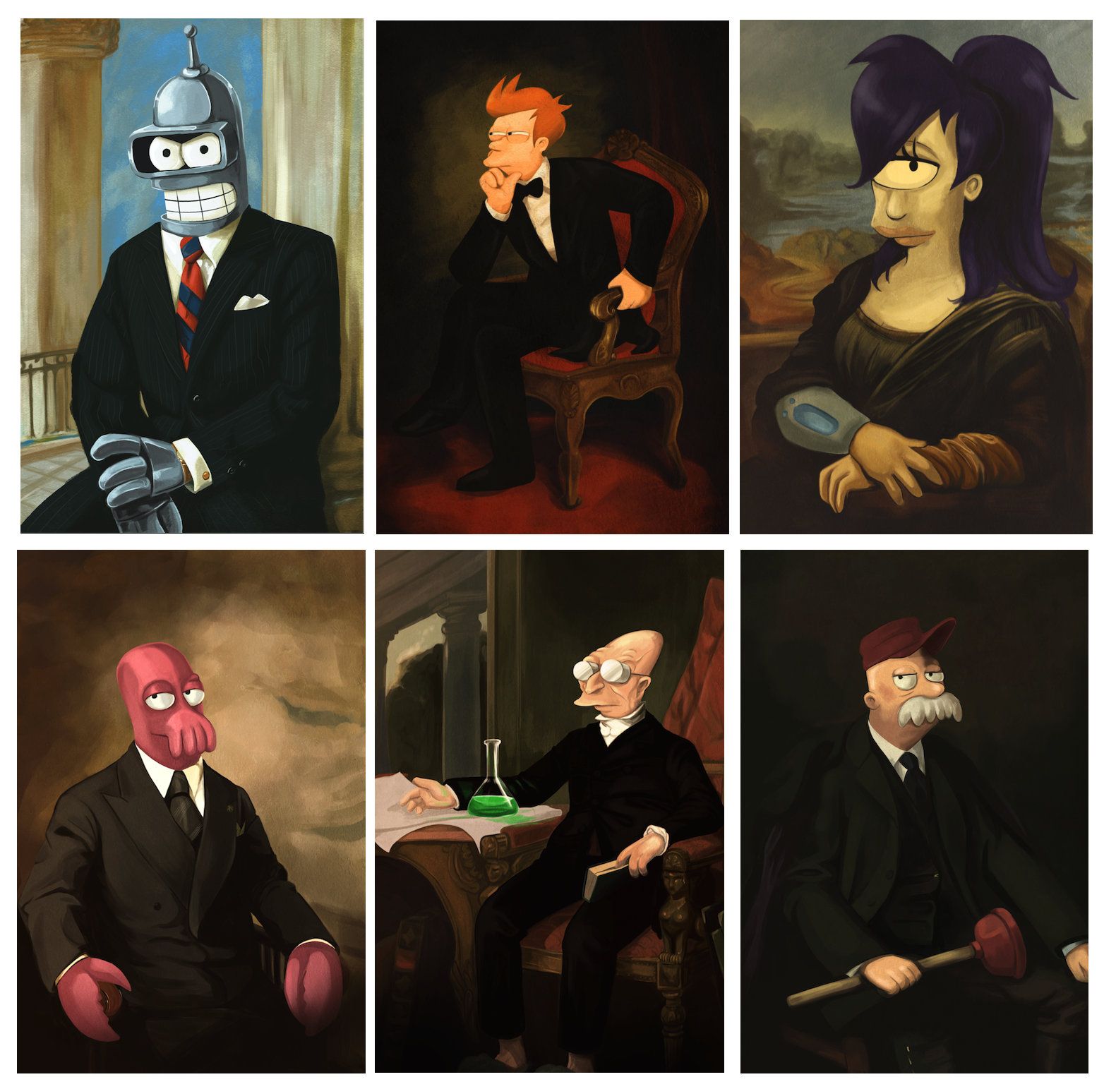 thought you all would enjoy seeing my Futurama artwork featuring the characters as famous portraits