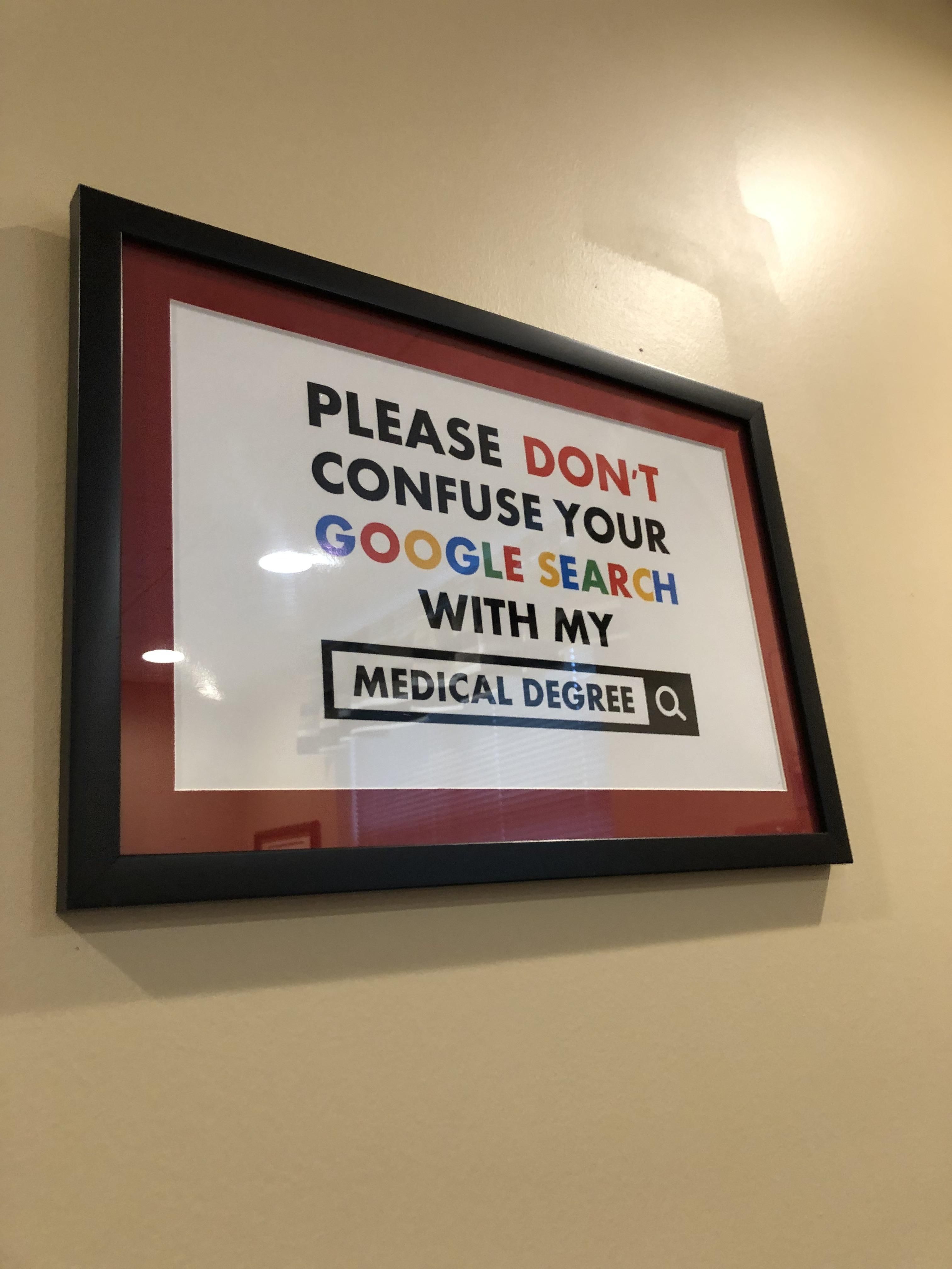 Saw this gem in my doctor’s office...