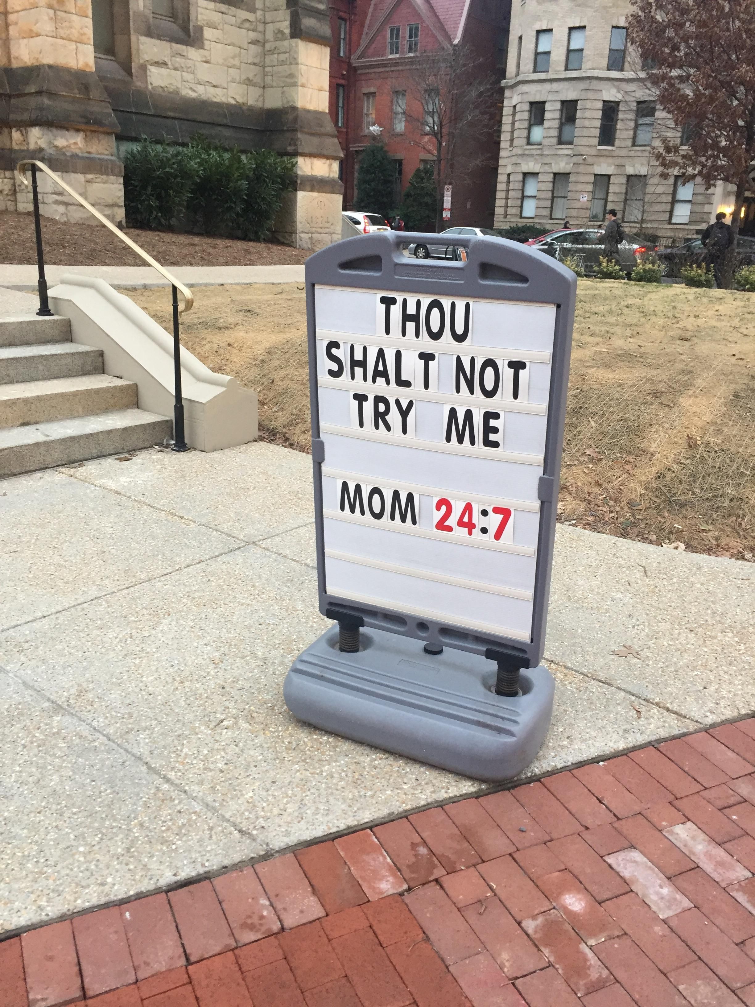 Seen outside a church on my walk to work.
