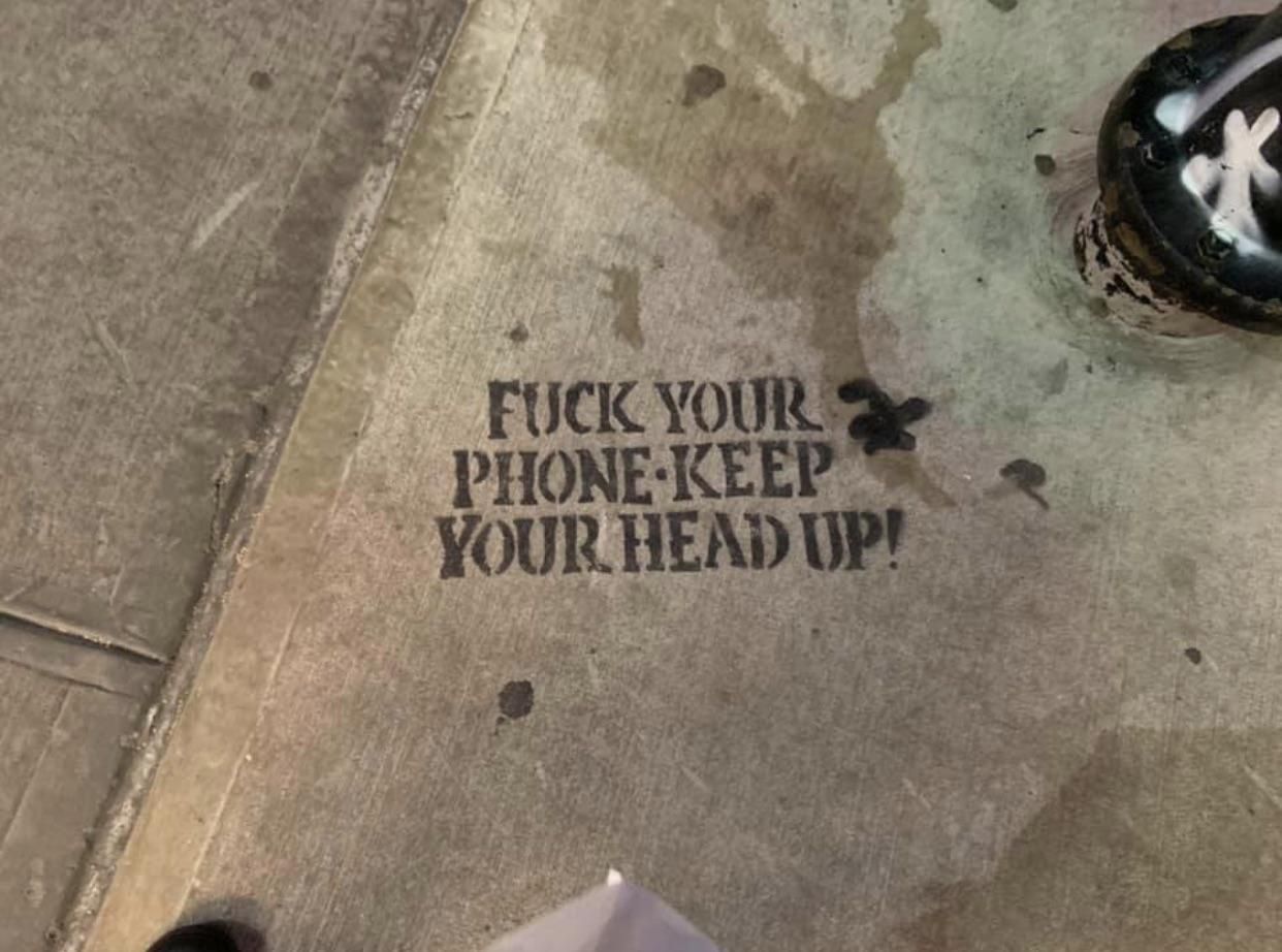 Saw this on the sidewalk in NYC ~New Yorker’s are always keeping it real!