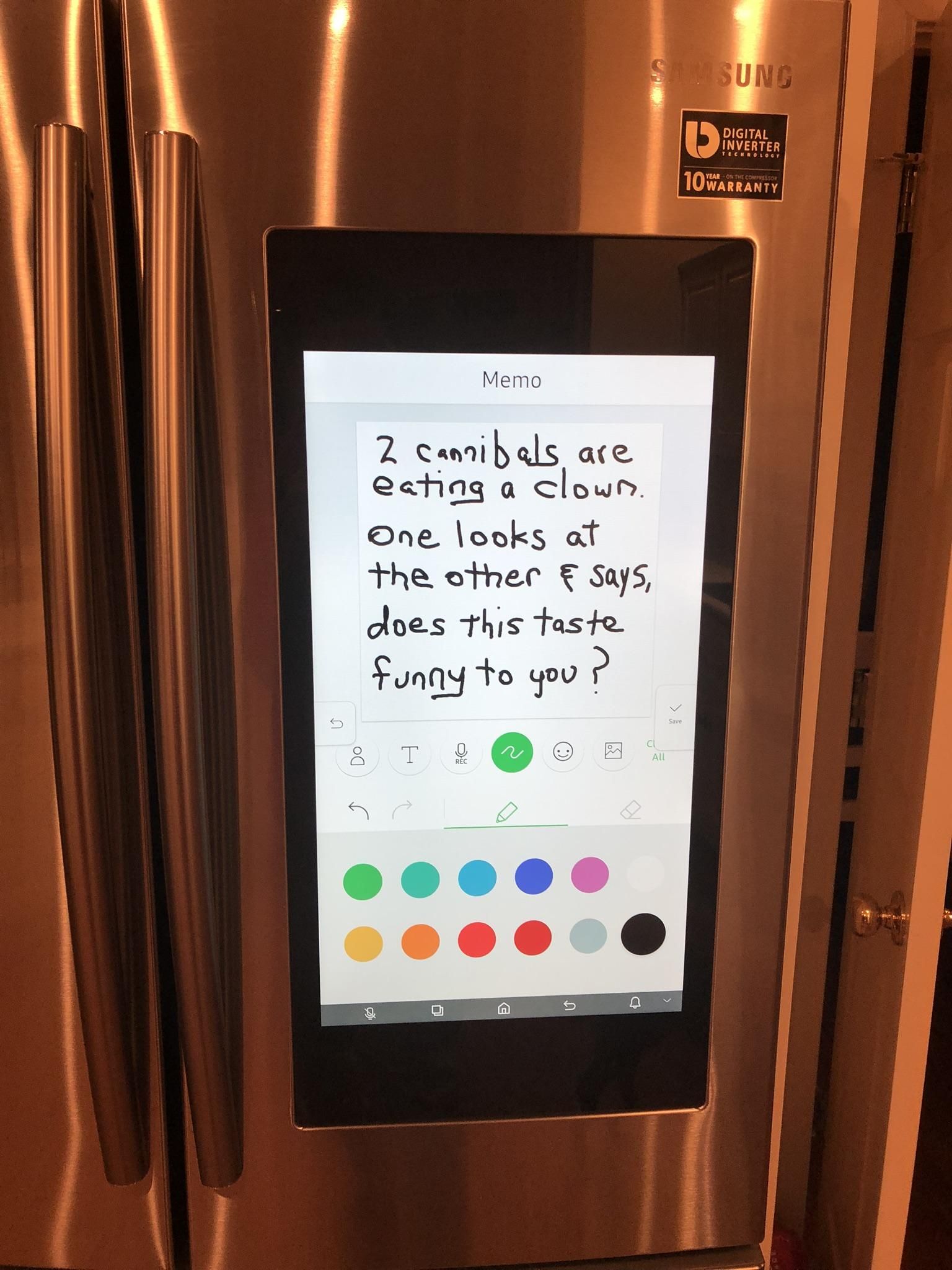 Bought a $3,000 fridge. Handyman installed it and left me a note.