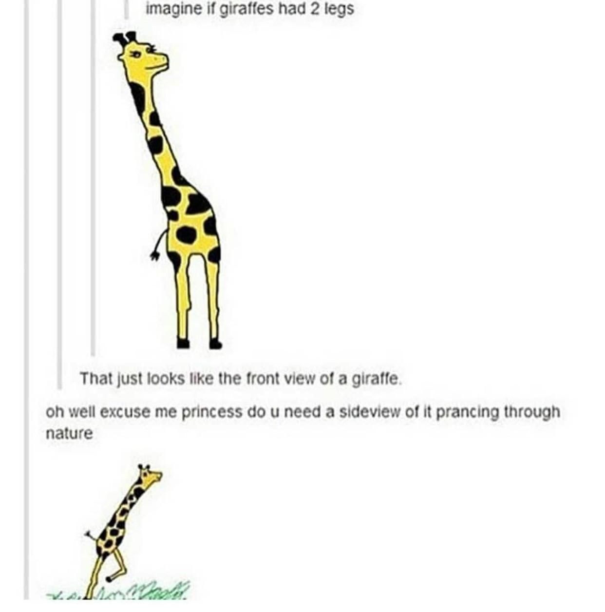 2 legged giraffe