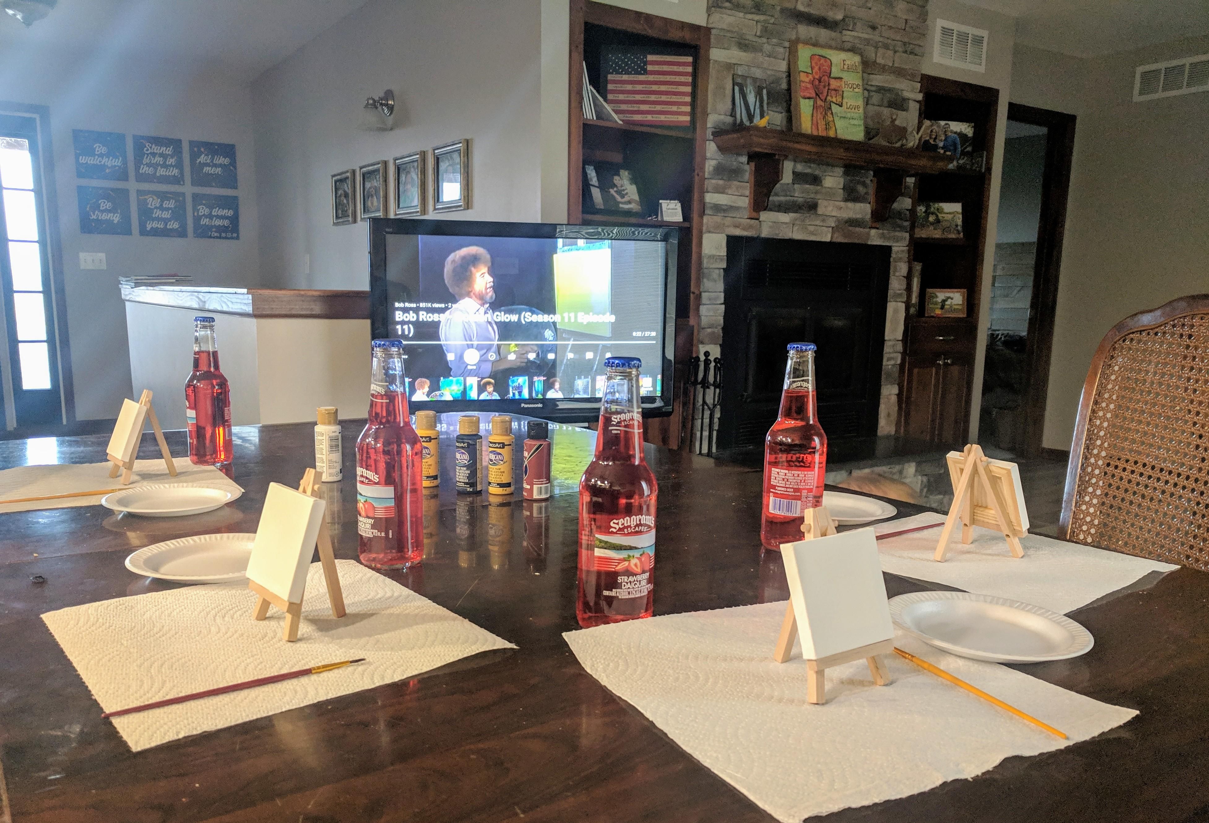 My wife asked if i could set up a little cork and canvas for her and her friends. I doubt this is what she meant.