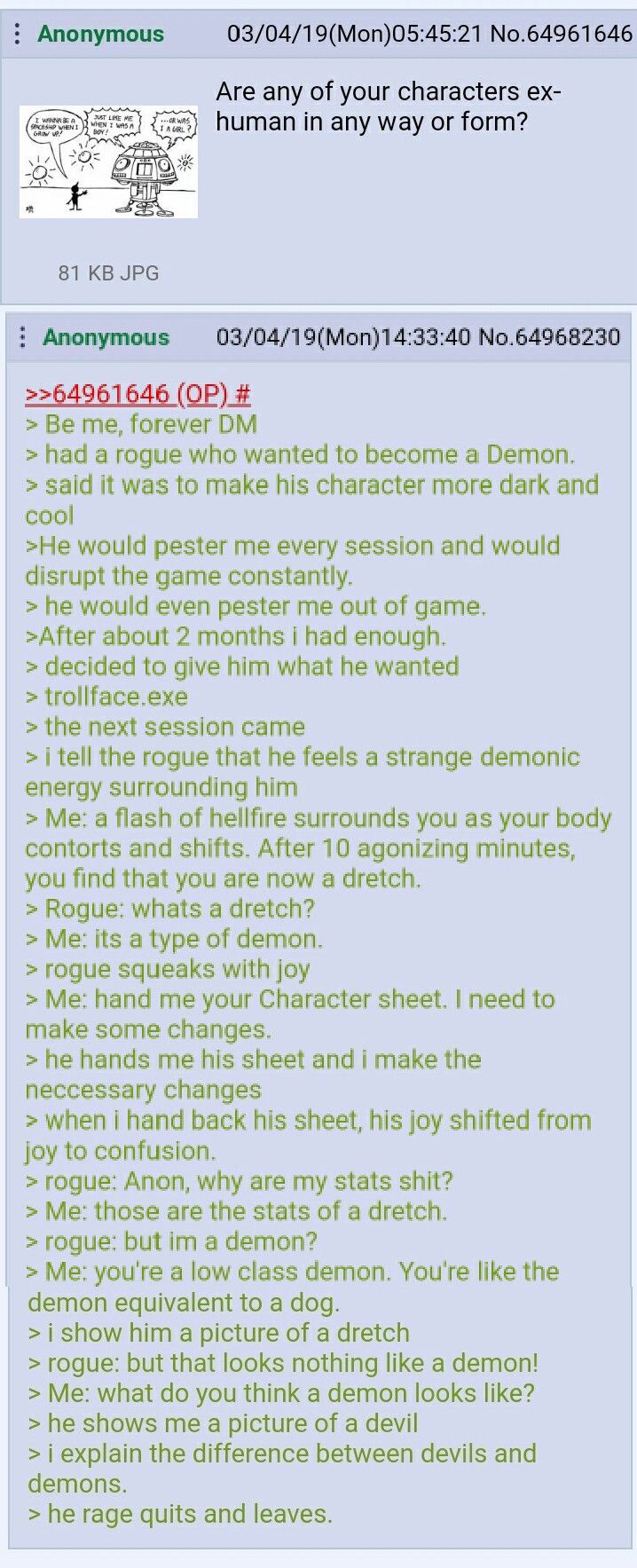 Anon has an edgy player