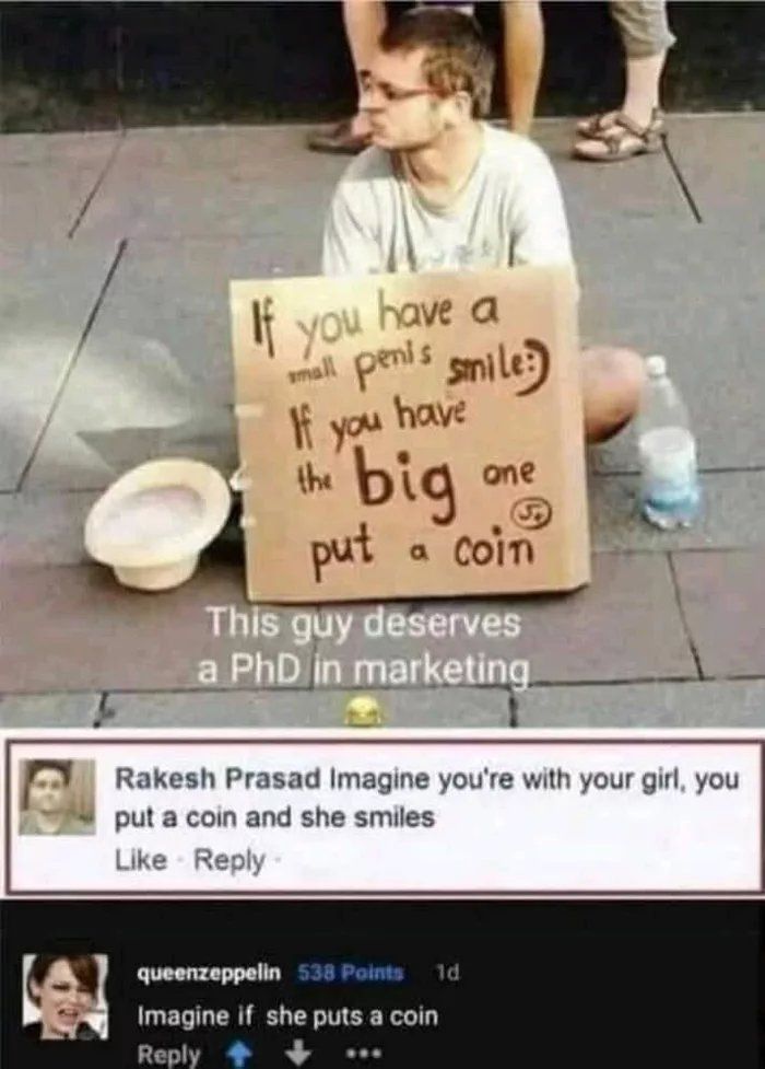Imagine if she puts a coin!