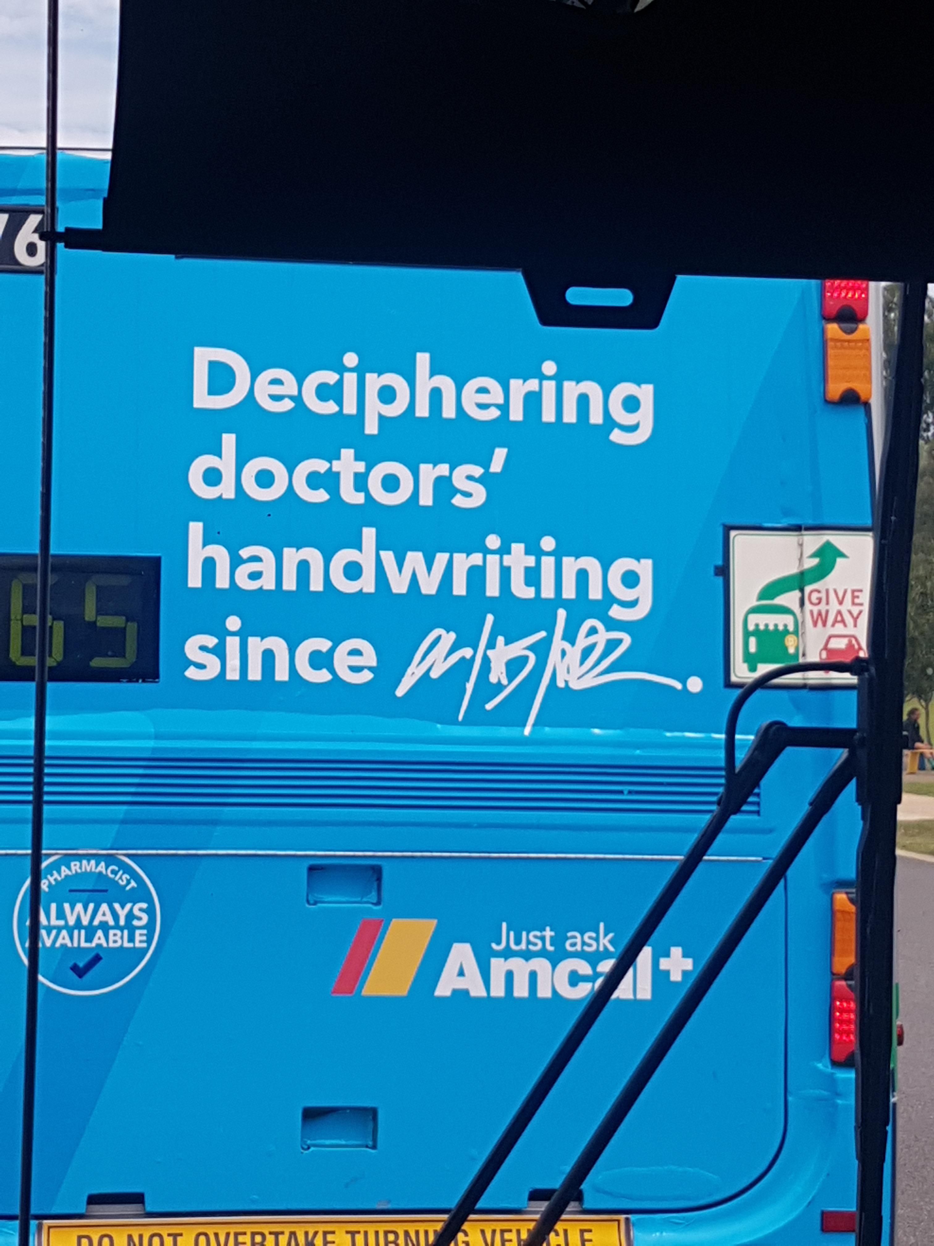 An advertisement on the back of a bus