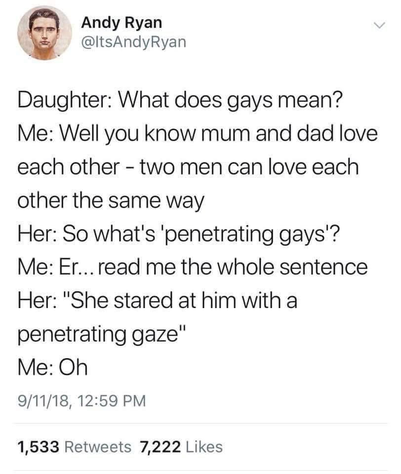 Penetrating gays.