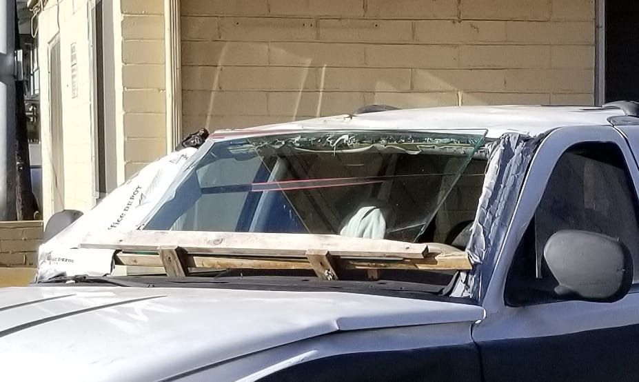 Creative windshield fix