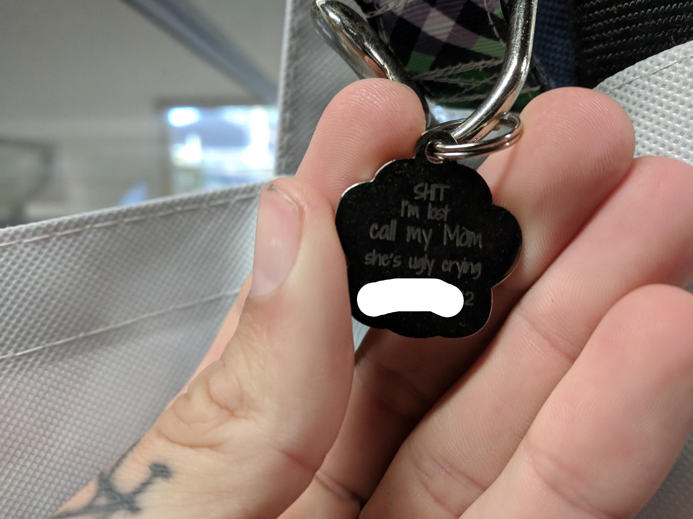This client dog's tag