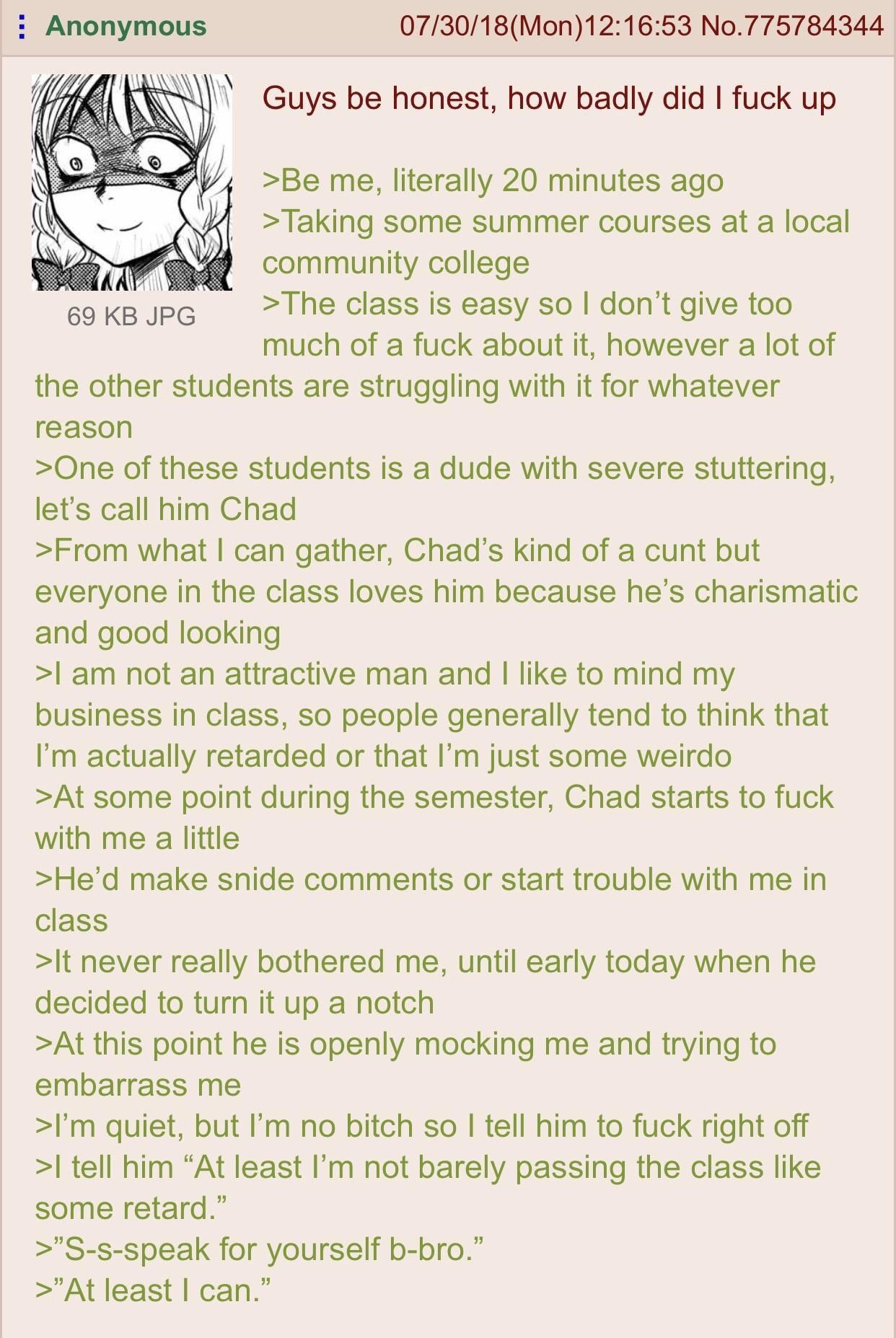 Anon in college