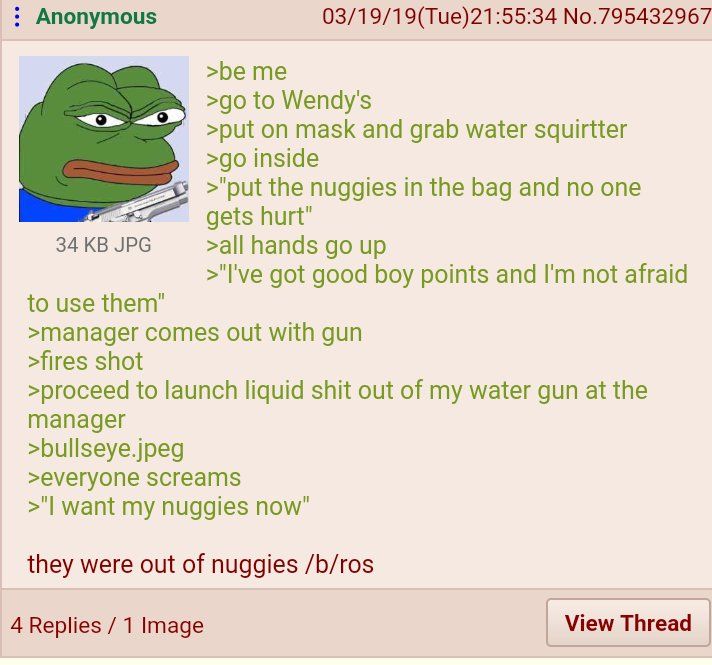 Anon at Wendy's