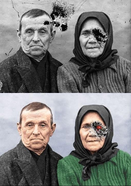 My friend has been practicing restoring and colorizing old photos.