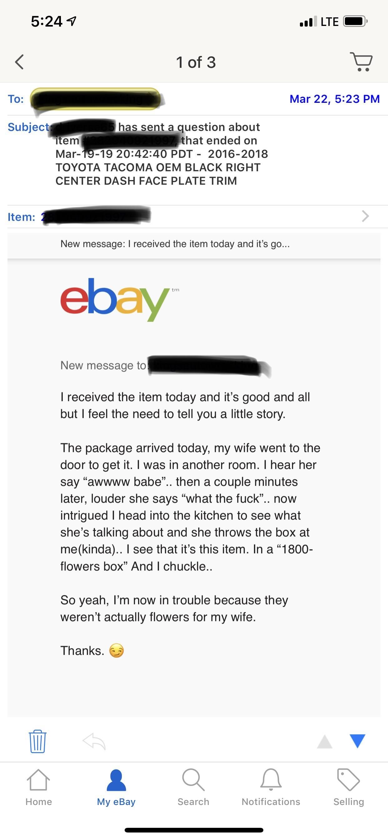 My story about an eBay item.