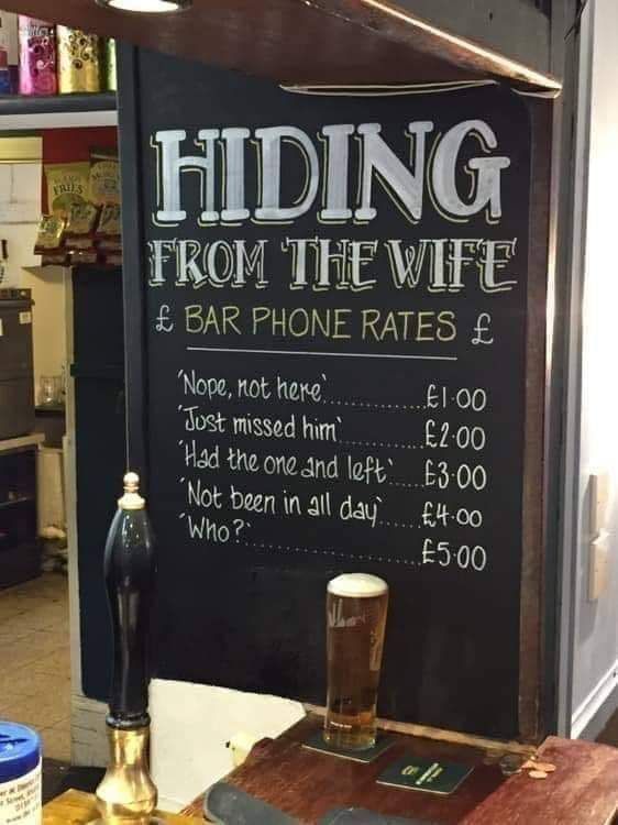 When the wife rings the pub