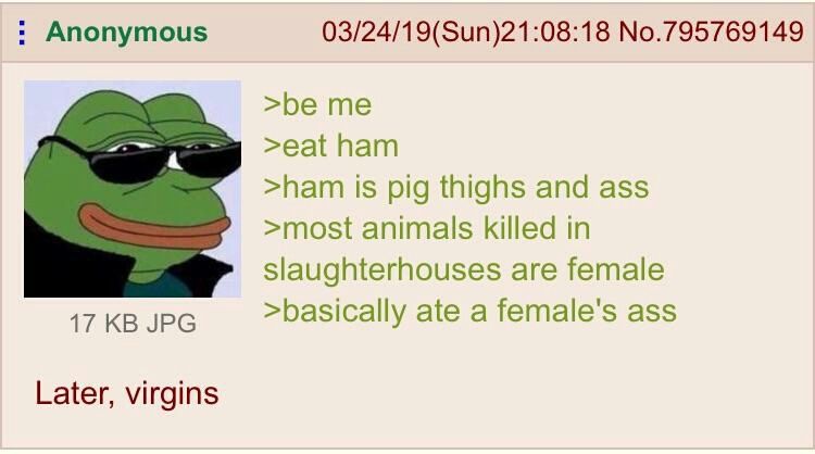 Anon eats ham
