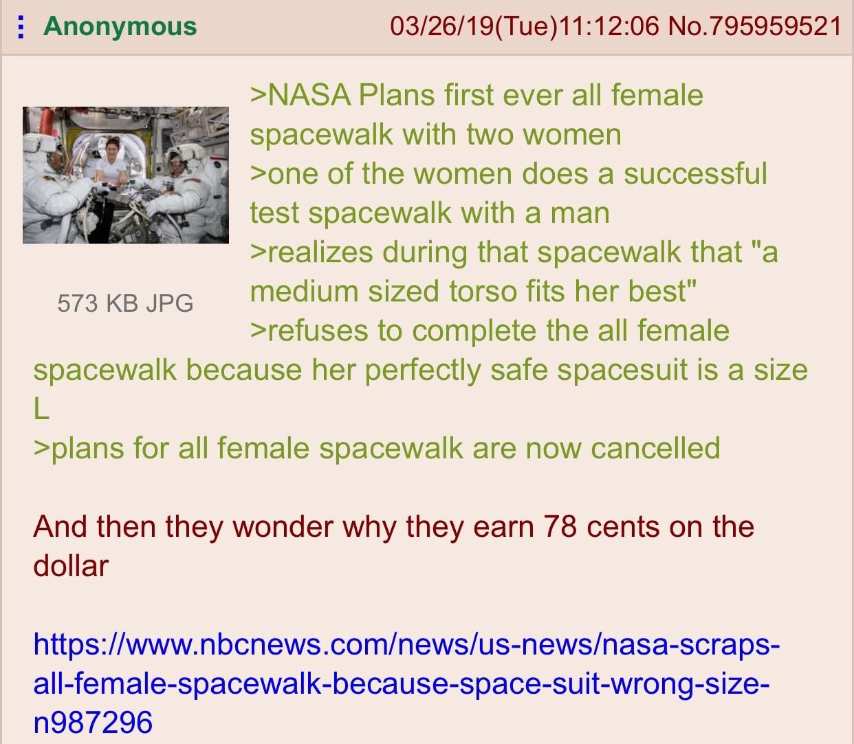 Anon on the space walk
