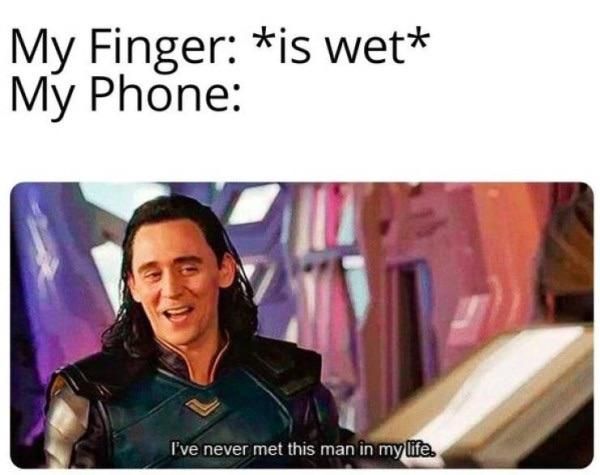 When trying to unlock your phone with a wet finger