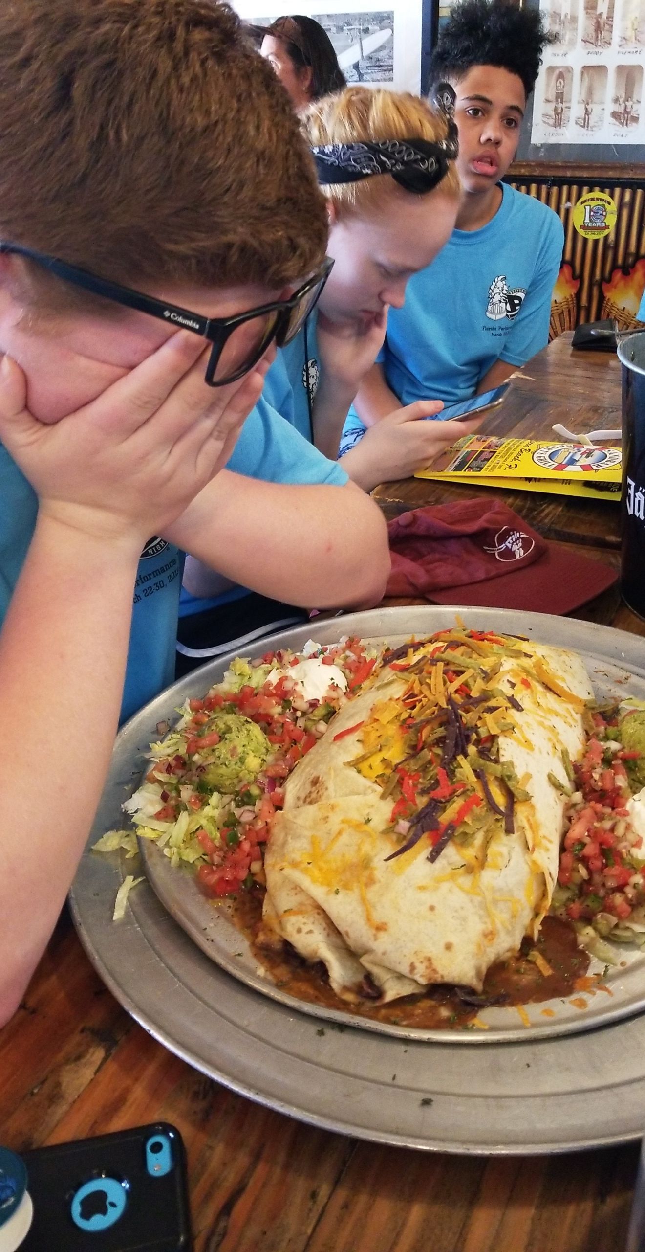 "5 lbs. isn't that much, I can definitely eat this burrito" he said, looking at the menu confidently. Oh how wrong he was.