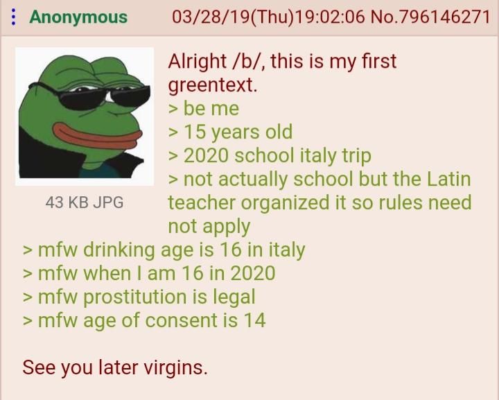 Anon in Italy (kinda)